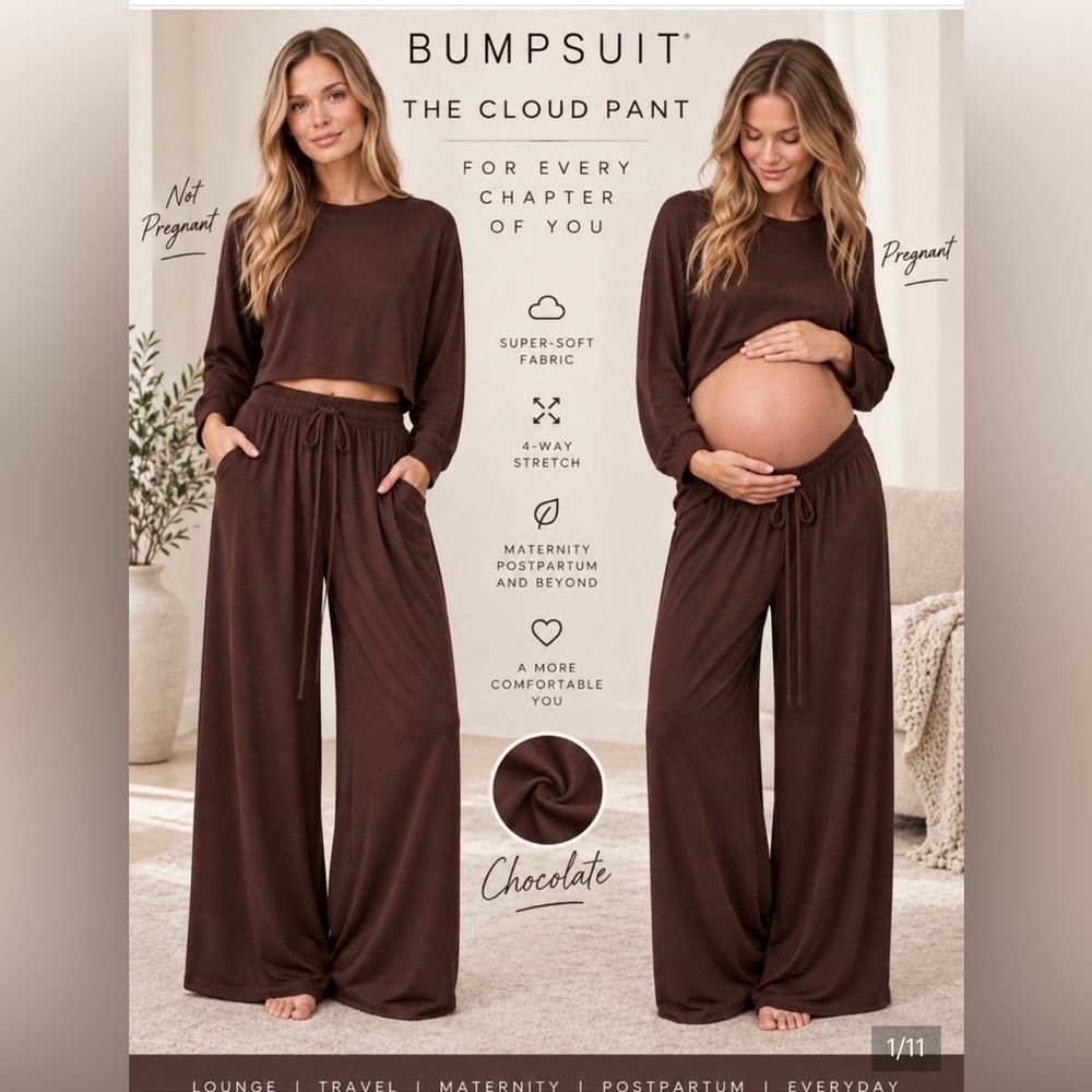 The Cloud Pants- Wide-Leg Lounge Pants — Chocolate